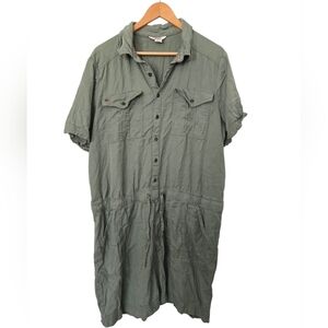 EV1 Green Button-Up Romper Size Xxl